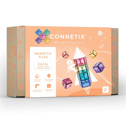 Connetix Tiles | Pastel | 40pc  Square Pack