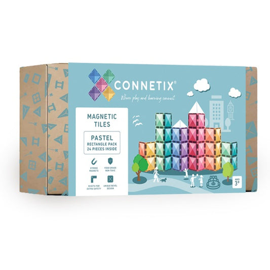 Connetix Tiles | Pastel | 24pc Rectangle Pack