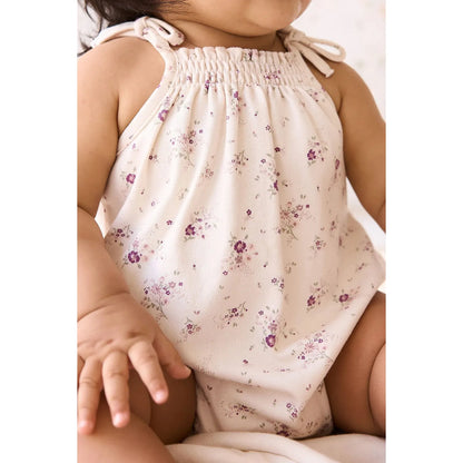 Organic Cotton Cassie Playsuit | Sweet William Floral Natural