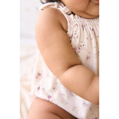 Organic Cotton Cassie Playsuit | Sweet William Floral Natural