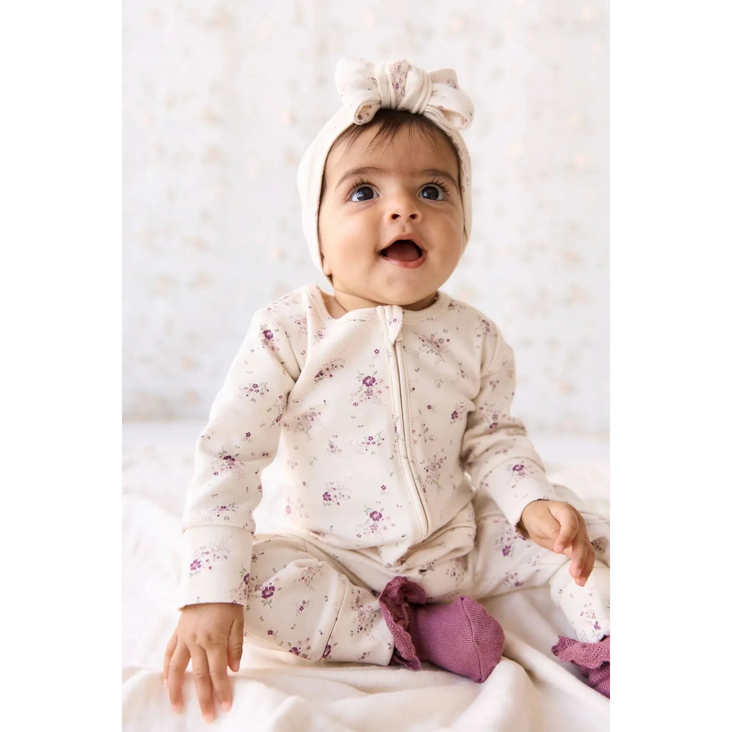 Organic Cotton Frankie Onepiece | Sweet William Floral Natural