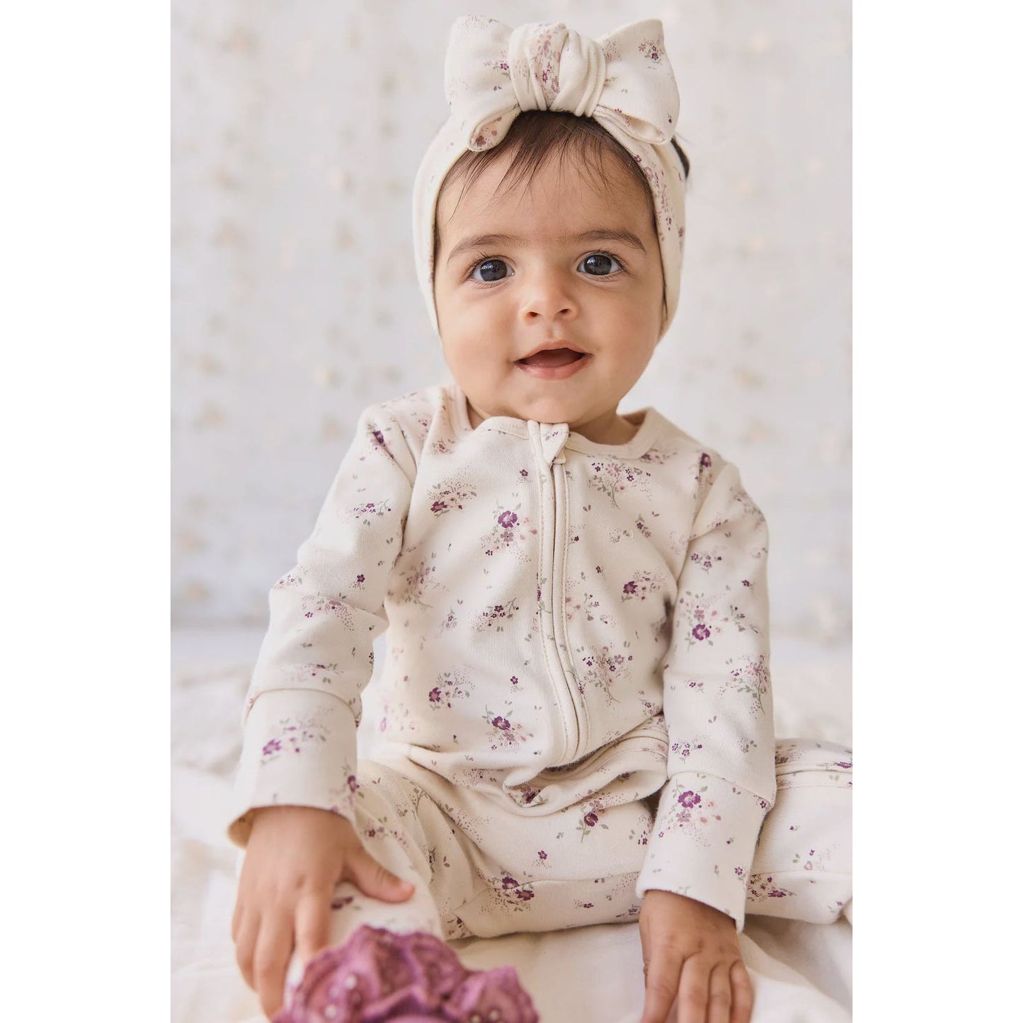 Organic Cotton Frankie Onepiece | Sweet William Floral Natural