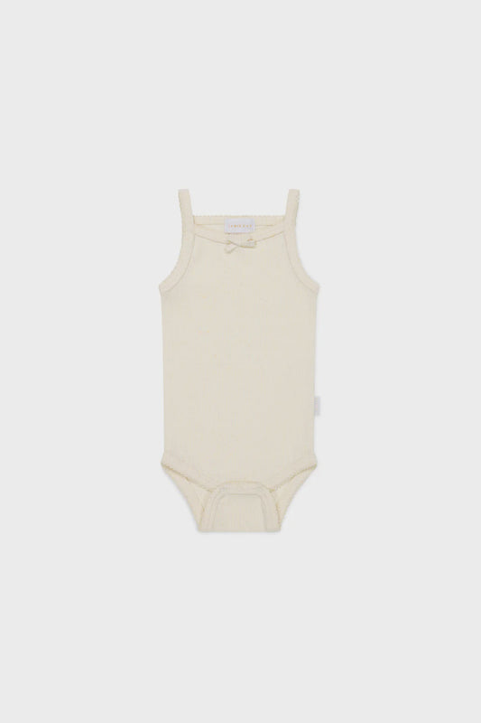 Organic Cotton Fine Rib Singlet Bodysuit | Lily Fleck