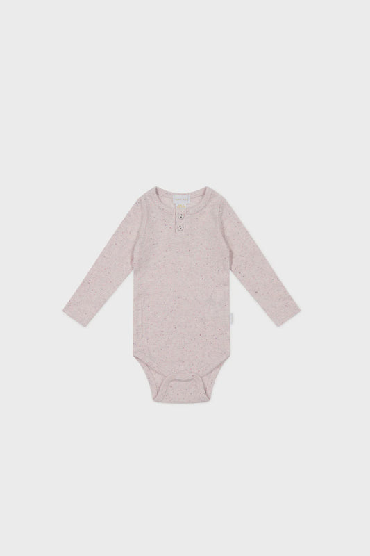 Organic Cotton Fine Rib Long Sleeve Bodysuit | Tulip Fleck