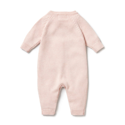 Pink Knitted Cable Growsuit