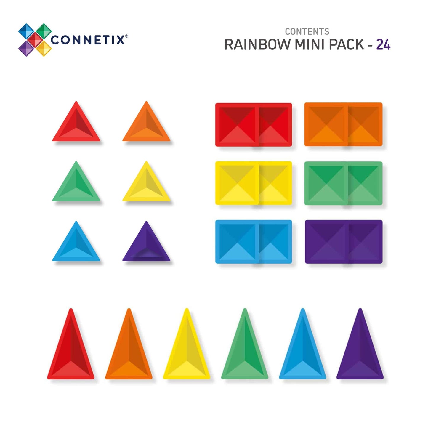 Connetix Tiles | Rainbow | 24pc Mini Pack