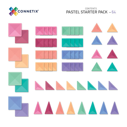 Connetix Tiles | Pastel | 64pc Starter Pack