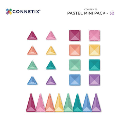 Connetix Tiles | Pastel | 32pc Mini Pack