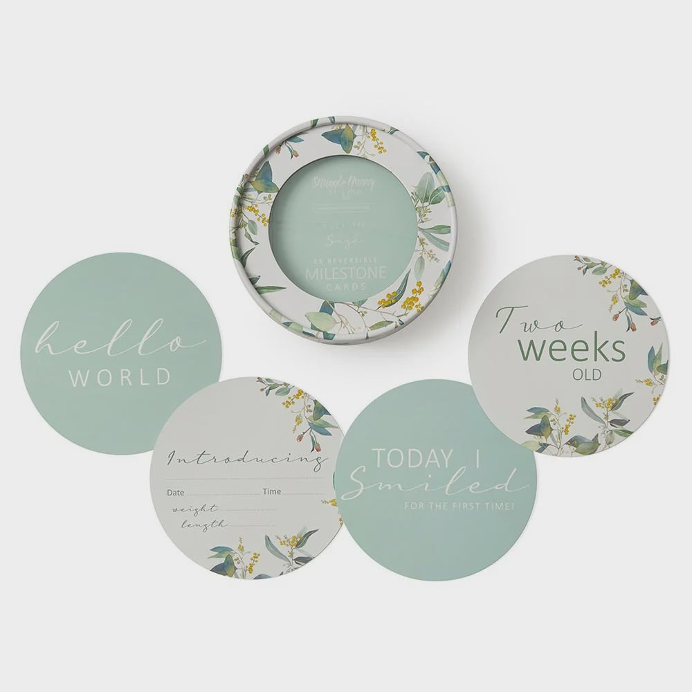 Milestone Cards | Eucalypt & Sage Reversible