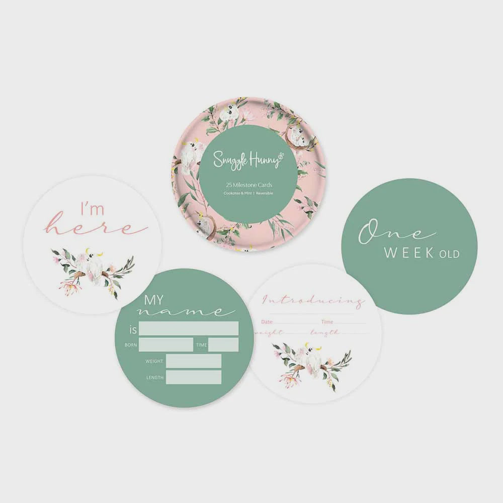 Milestone Cards | Cockatoo & Mint Reversible